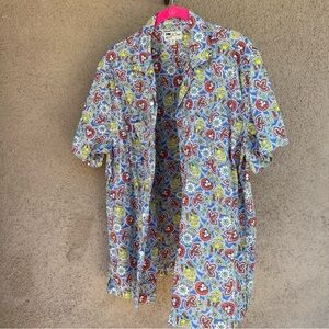 J.Crew Men’s Button Down Shirt Sleeve Floral Camp Shirt Medium